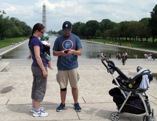 You know how everyone gets pictures taken in front of monuments? Here is the picture before that picture.